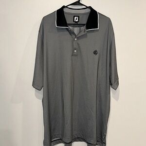 Mens FJ Polo Black/Gray Size 2XL Classic Shirt Stretchy Casual‎ Top Minimalist
